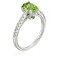Sterling Silver Peridot, Tsavorite And Natural White Zircon Cushion Solitaire Engagement Ring - pinctore