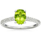 Sterling Silver Peridot, Tsavorite And Natural White Zircon Cushion Solitaire Engagement Ring - pinctore