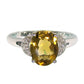 925 Sterling Silver Citrine, White Topaz Ring - Pinctore