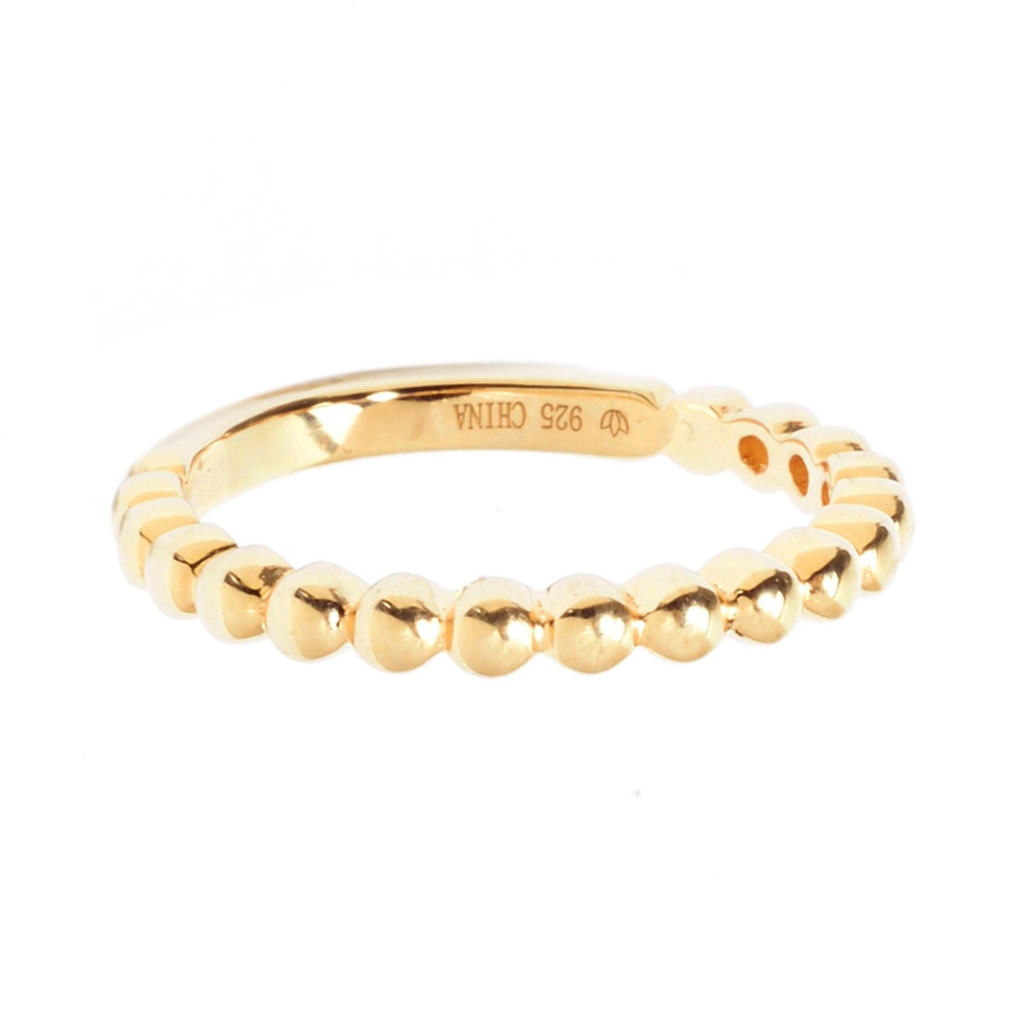 18K Yellow Gold Over Sterling Silver Band Ring - Pinctore