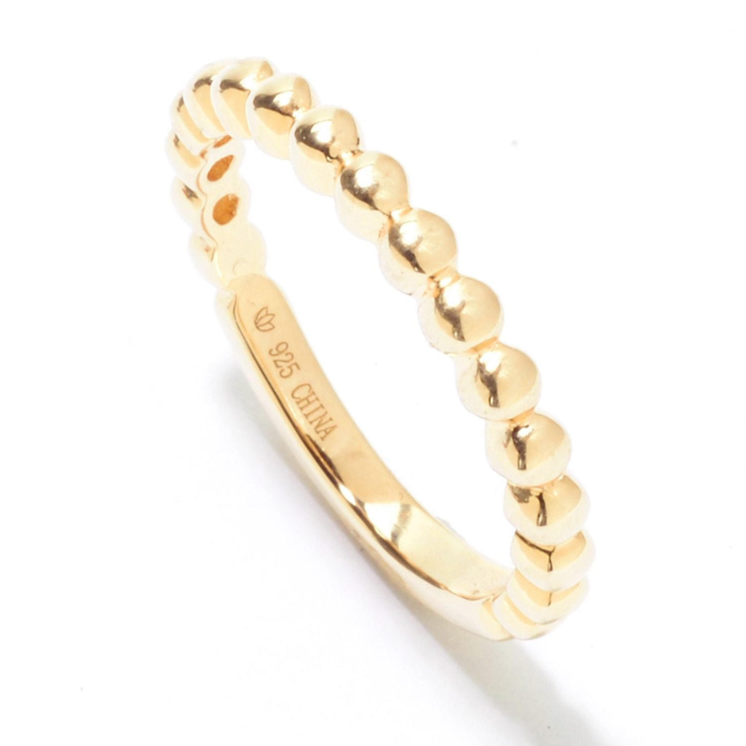 18K Yellow Gold Over Sterling Silver Band Ring - Pinctore