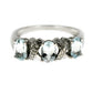 Sterling Silver Aquamarine & Diamond XOXO Ring - Pinctore