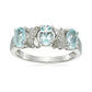 Sterling Silver Aquamarine & Diamond XOXO Ring - Pinctore