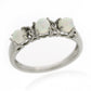 Sterling Silver Ethiopian Opal & Accented 3-stone Band Stackable Ring - Pinctore