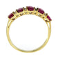 925 Sterling Silver White Natural Zircon, Burmese ruby Ring - Pinctore