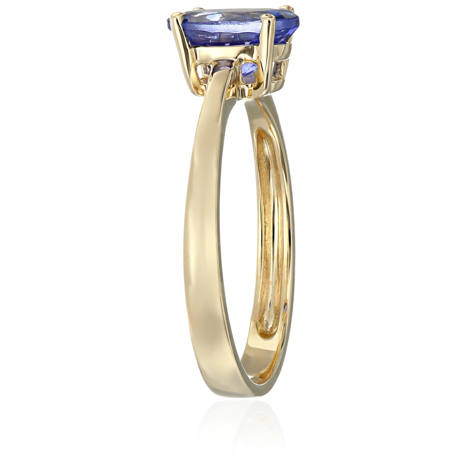 Pinctore 10k Yellow Gold AAA Tanzanite Oval Solitaire Engagement Ring - pinctore