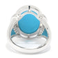 925 Sterling Silver Sonora Beauty Turquoise, White Natural Zircon Ring - Pinctore