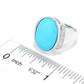 925 Sterling Silver Sonora Beauty Turquoise, White Natural Zircon Ring - Pinctore