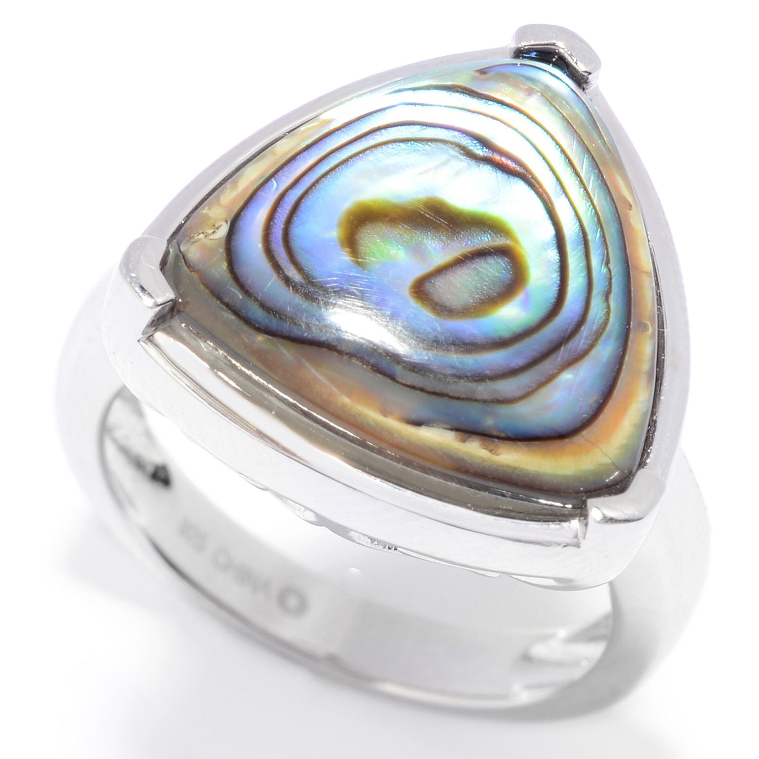 925 Sterling Silver Abalone Ring - Pinctore