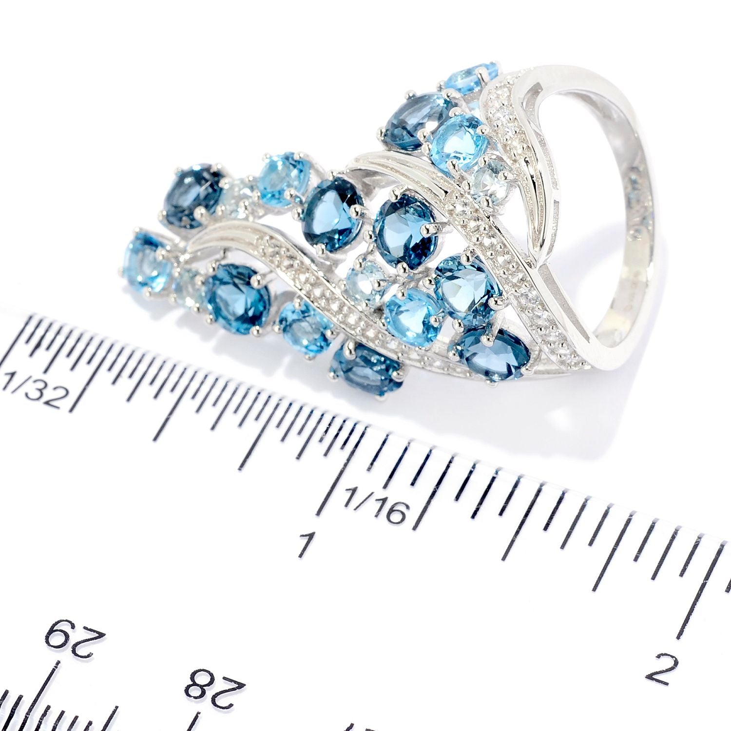 Natural Swiss Blue Topaz Silver Ring 925 Sterling Silver 