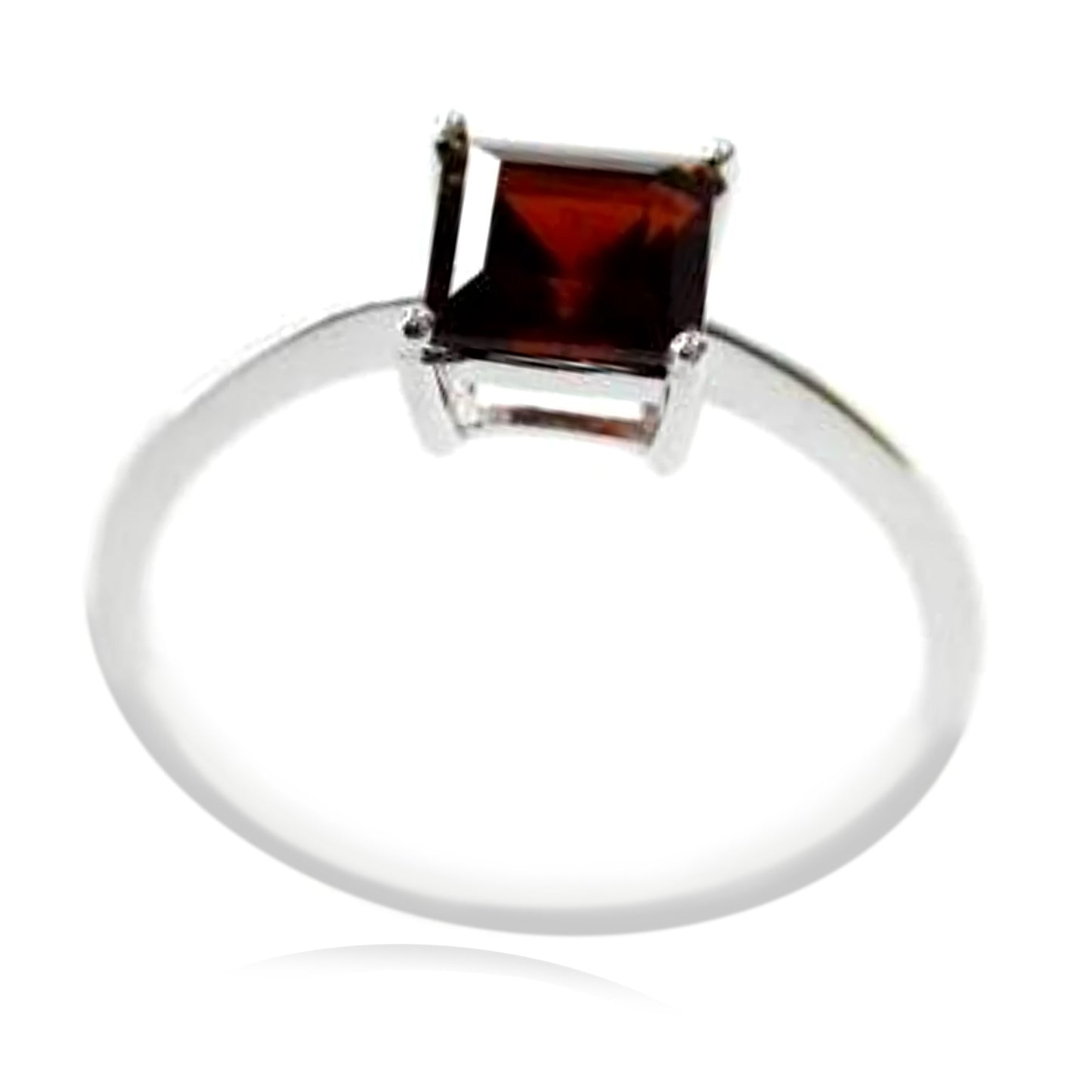 925 Sterling Silver Red Garnet Ring - Pinctore