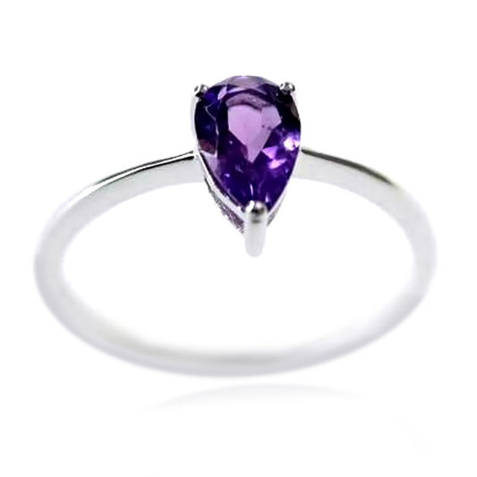 925 Sterling Silver African Amethyst Ring - Pinctore
