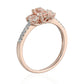 10k Rose Gold Morganite and Diamond 3-Stone Engagement Ring - pinctore