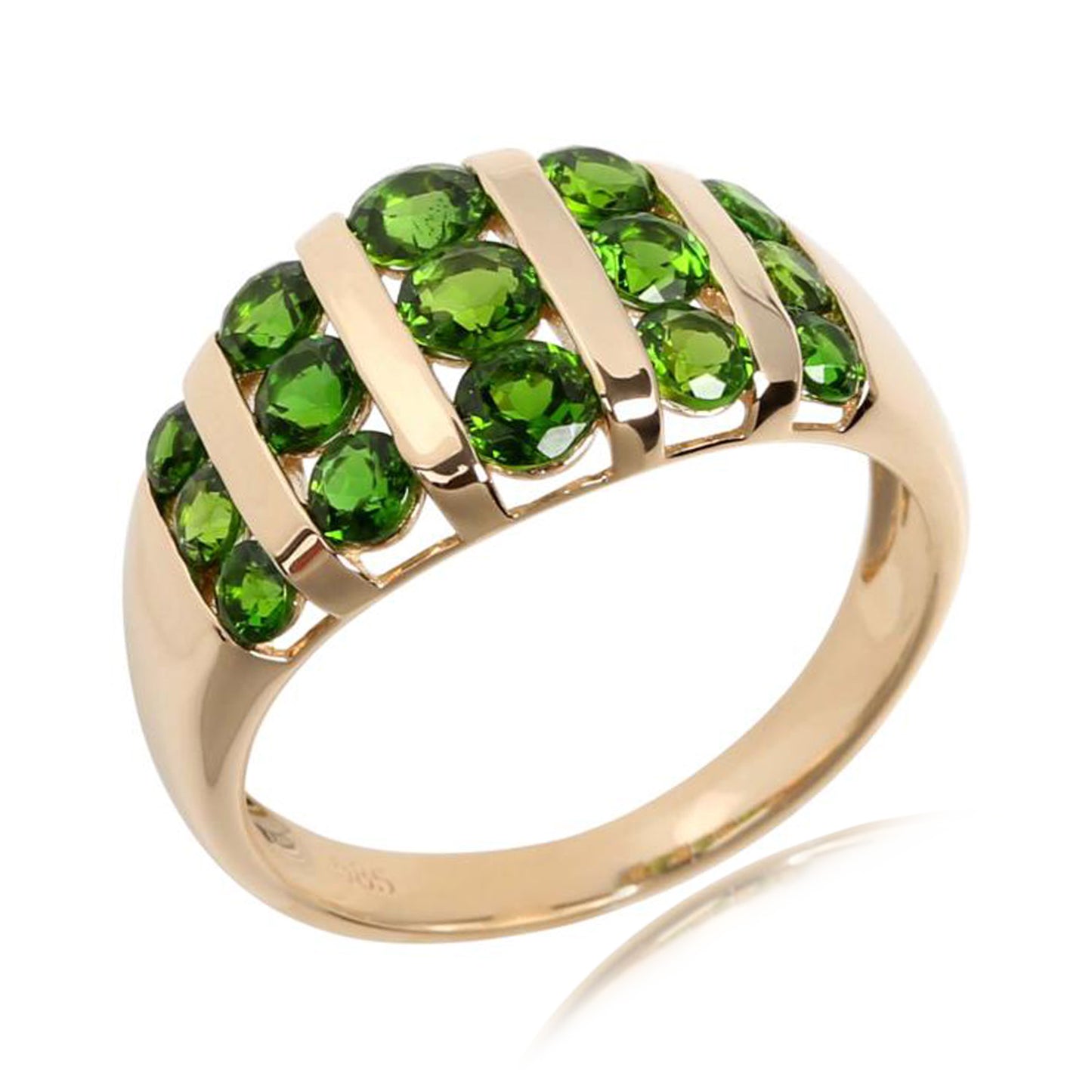 14kt Yellow Gold Chrome Diopside Ring - Pinctore