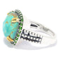 925 Sterling Silver Chrome Diopside, Tyrone Turquoise Ring - Pinctore
