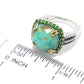 925 Sterling Silver Chrome Diopside, Tyrone Turquoise Ring - Pinctore