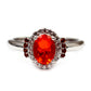 925 Sterling Silver White Natural Zircon, Orange Opal, Madeira Citrine Ring - Pinctore