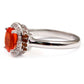 925 Sterling Silver White Natural Zircon, Orange Opal, Madeira Citrine Ring - Pinctore