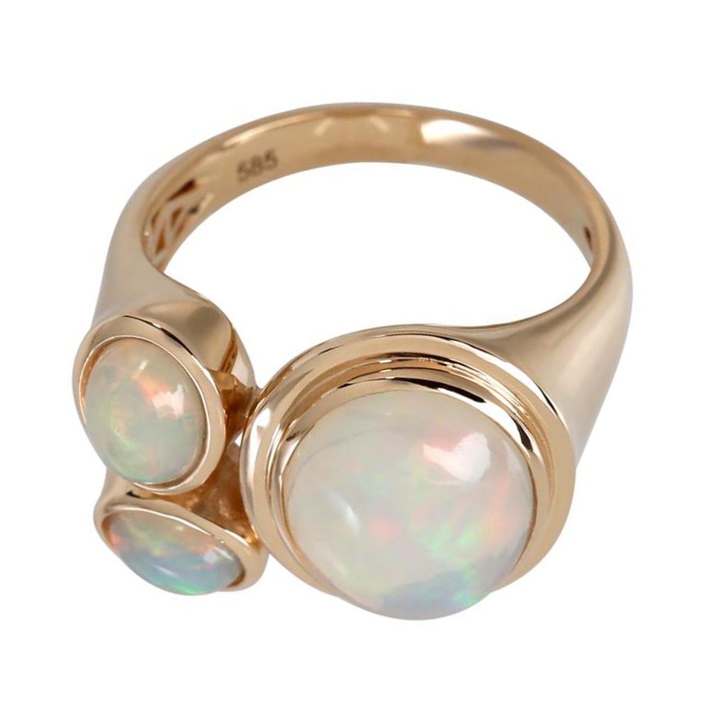 14kt Yellow Gold Ethiopian Opal Ring - Pinctore