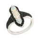 Sterling Silver 925 Ethiopian Opal, Black Spinel Ring - Pinctore