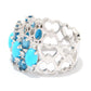 925 Sterling Silver Sleeping Beauty Turquoise, London Blue Topaz, White Natural Zircon Ring - Pinctore