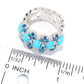 925 Sterling Silver Sleeping Beauty Turquoise, London Blue Topaz, White Natural Zircon Ring - Pinctore