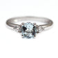 14Kt White Gold Aquamarine With Diamond Ring - Pinctore