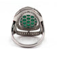 14K Gold & 925 Sterling Silver White Natural Zircon, Green Agate Ring - Pinctore