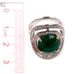 14K Gold & 925 Sterling Silver White Natural Zircon, Green Agate Ring - Pinctore