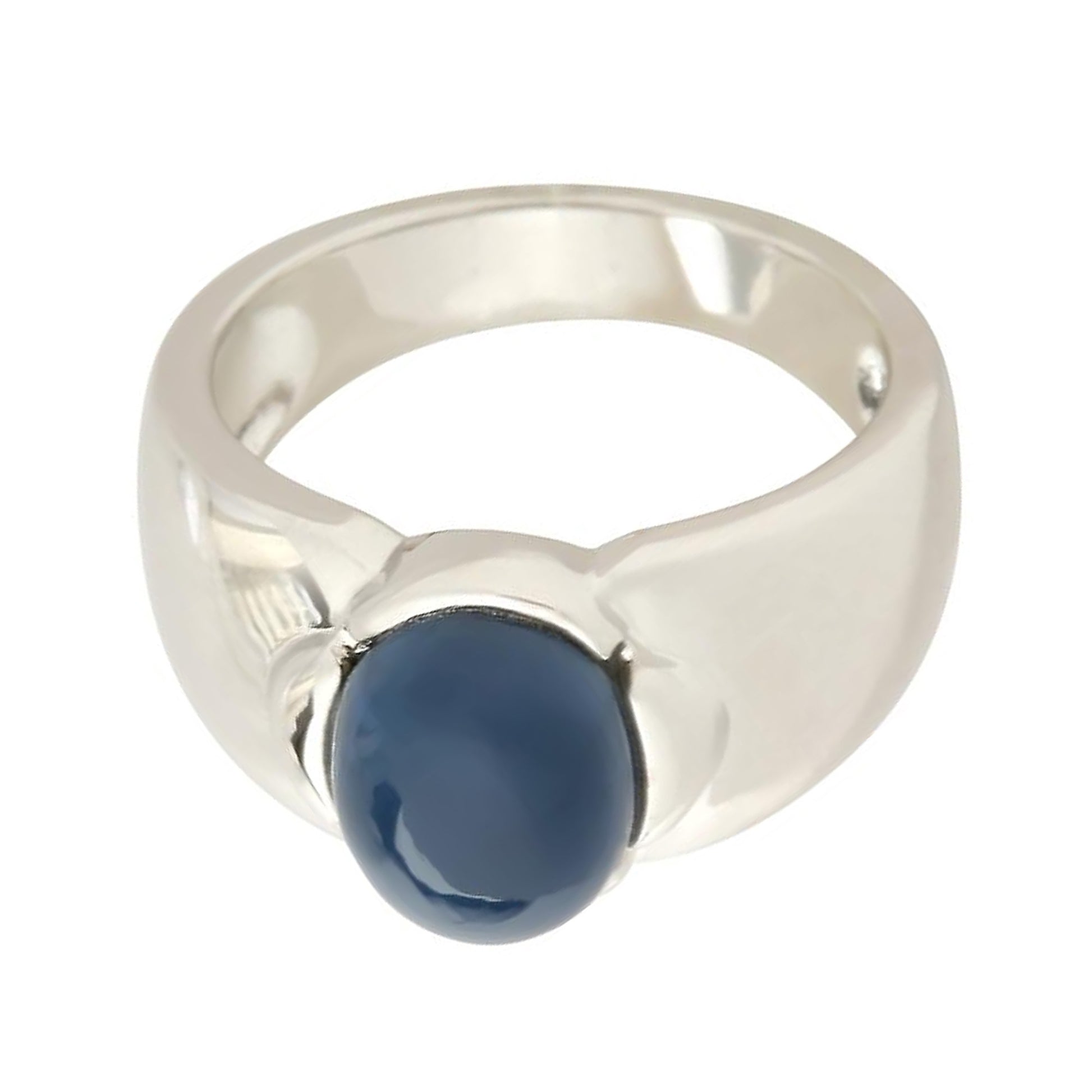 Sterling Silver 925 Blue Opal Ring - Pinctore