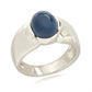 Sterling Silver 925 Blue Opal Ring - Pinctore