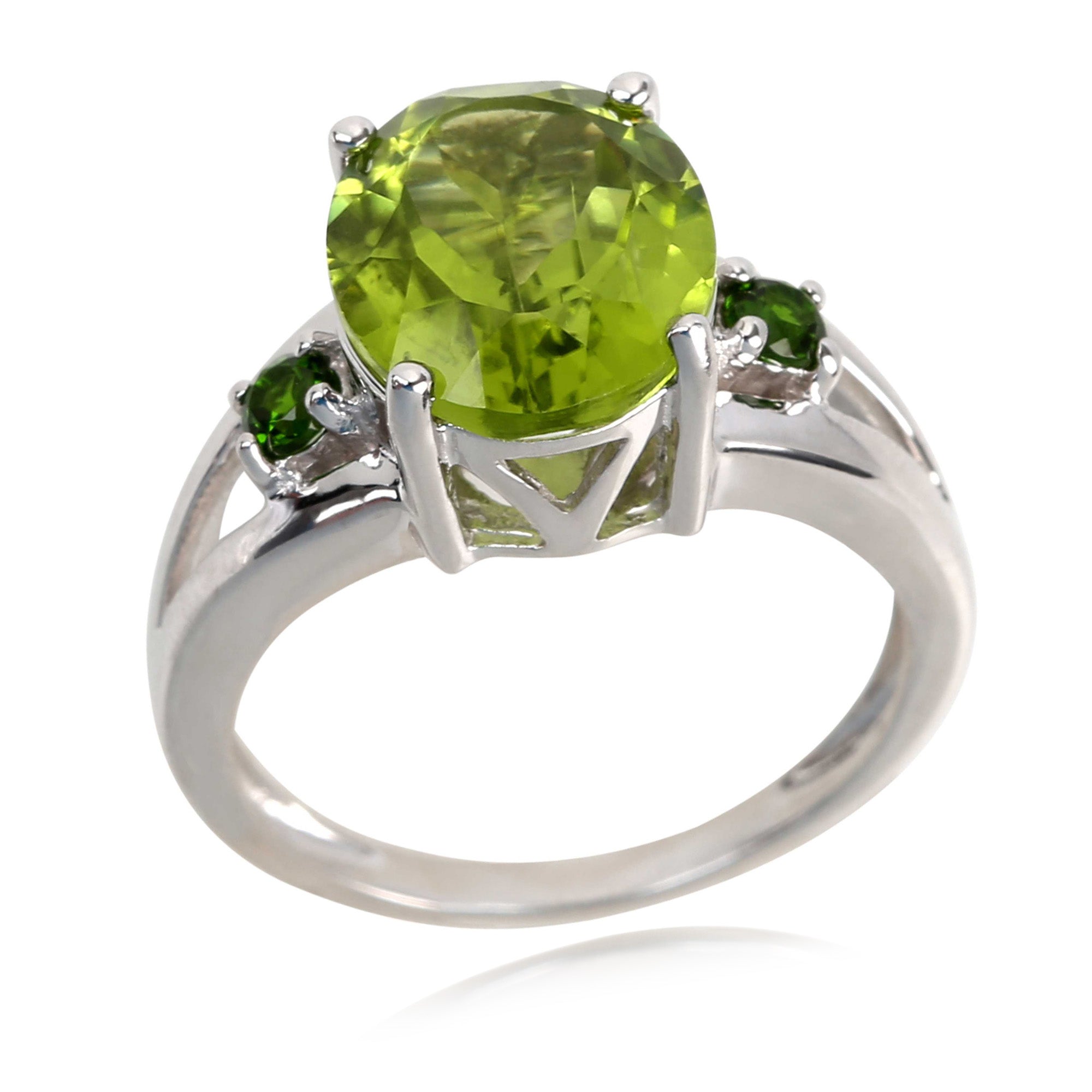 Stunning 925 Sterling Silver hotsell Peridot Chrome Diopside Ring