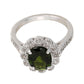 Sterling Silver 925 Chrome Diopside, White Natural Zircon Ring - Pinctore