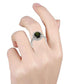 Sterling Silver 925 Chrome Diopside, White Natural Zircon Ring - Pinctore