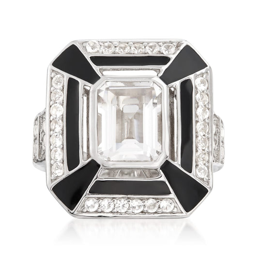 925 Sterling Silver White Topaz Ring - Pinctore