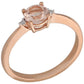 14kt Rose Gold Morganite With Diamond Ring - Pinctore